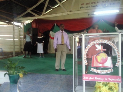 Kyengera Victory Christian Life Church during it's first days after acquiring the permanent land